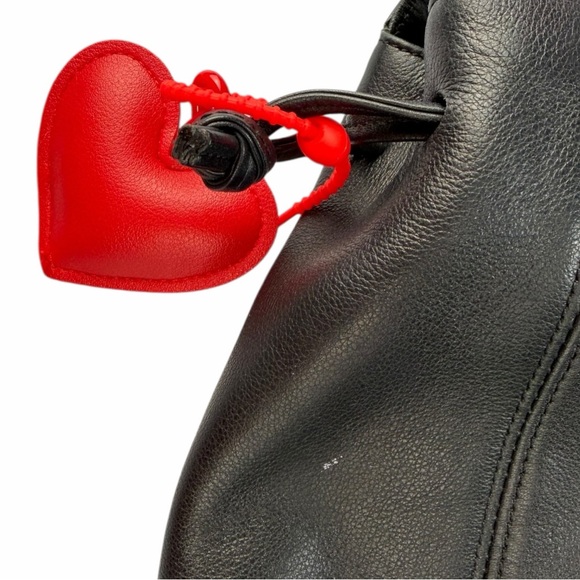 Coach RARE Vintage Lexington Drawstring Black Leather Bucket Bag Made In Italy - Picture 7 of 14